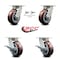 Service Caster 5 Inch Kingpinless Poly on Polyolefin Wheel Caster Swivel Locks 2 Brakes, 2PK SCC-KP30S520-PPUR-BSL-2-SLB-2 - alternate 4